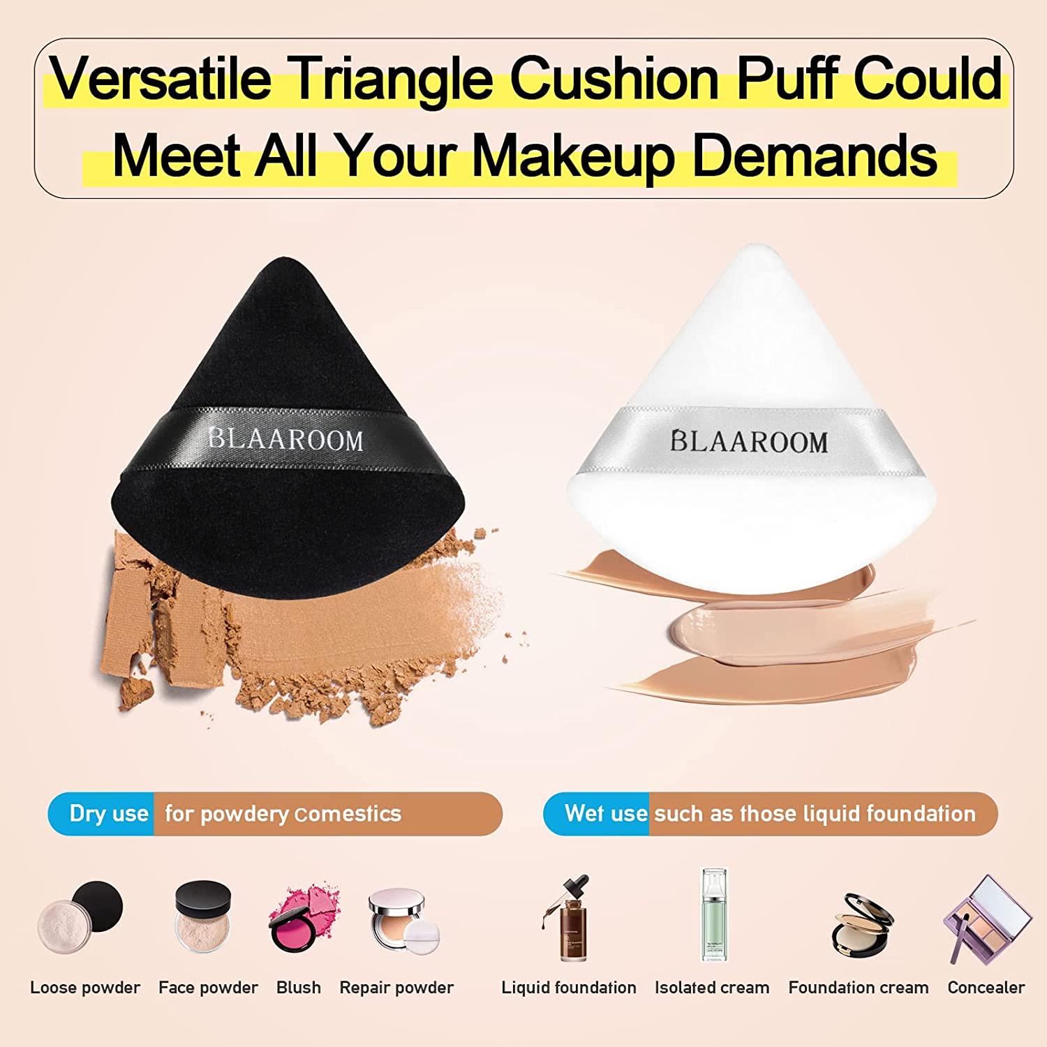 6 Pieces Powder Puff Face Makeup Velour Soft Triangle Powder Puffs for Loose Powder Mineral