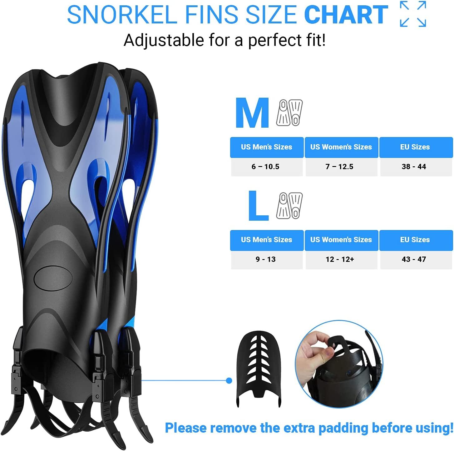 COZIA DESIGN Adjustable Swim Fins Snorkel Fins for Lap Swimming