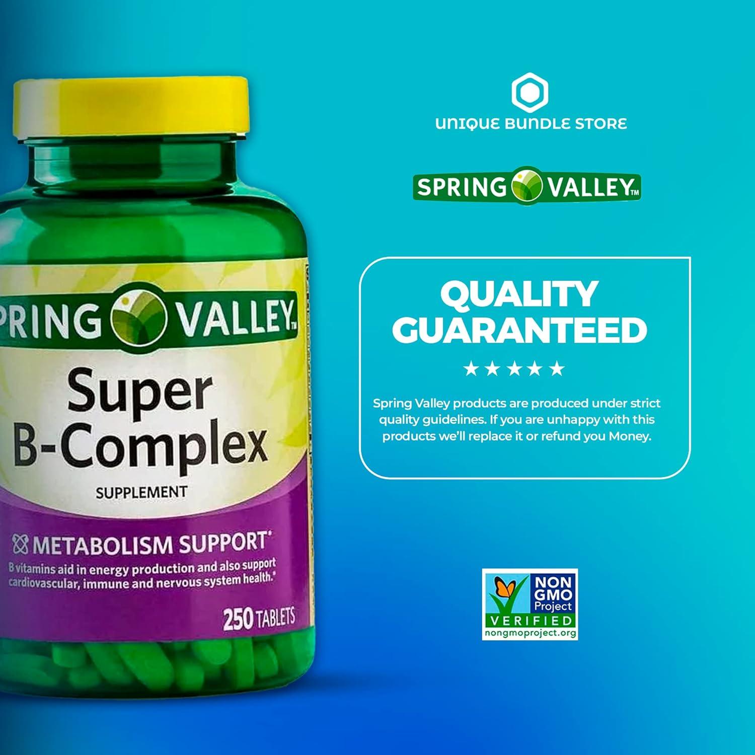 Spring Valley Super Vitamin B Complex 250 Count Tablets with 7 Day Pill