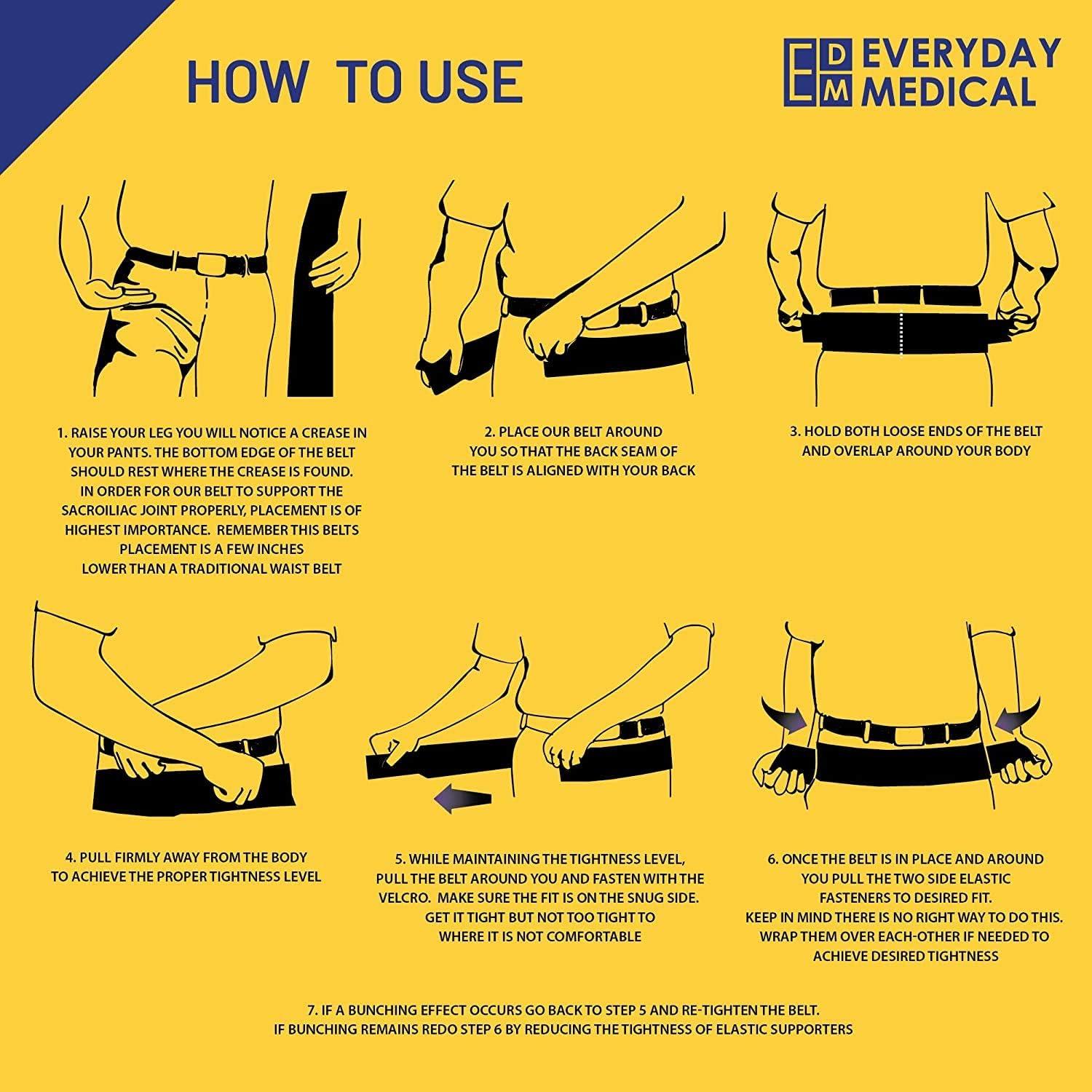 Everyday Medical SI Belt Sacroiliac Joint Belt for Men and Women I