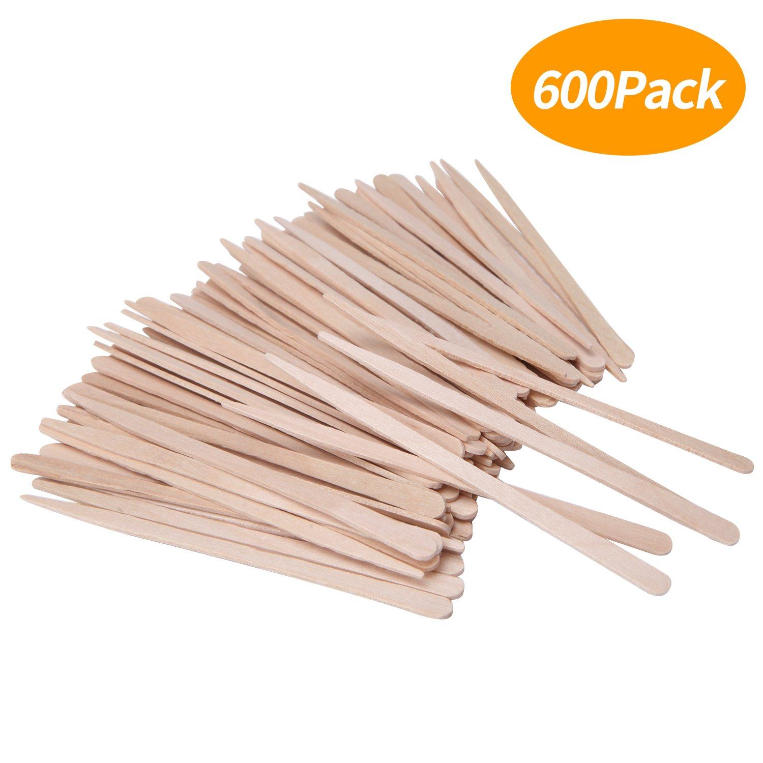 Senkary 600 Pieces Small Waxing Sticks Wooden Wax Sticks Wax