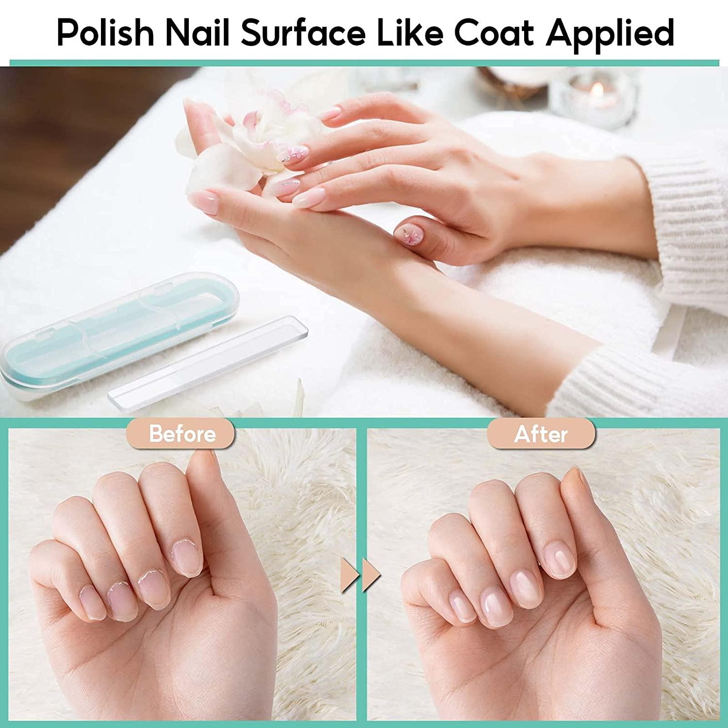 Crystal Glass Nail File, Nail Files and Buffers with Case Premium Fingernail  Files for Natural Nails Manicure Kit Nano Nail Polish for Women Ladies  Girls Gifts Nail Filer Nail Care Tool -