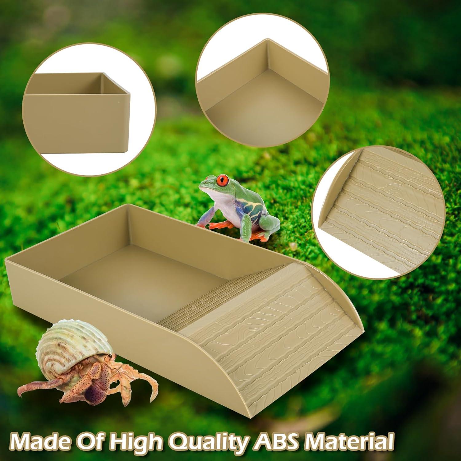 Alongen Tortoise Water Dish Tortoise Food Dish Anti Slip Reptile Pool ...