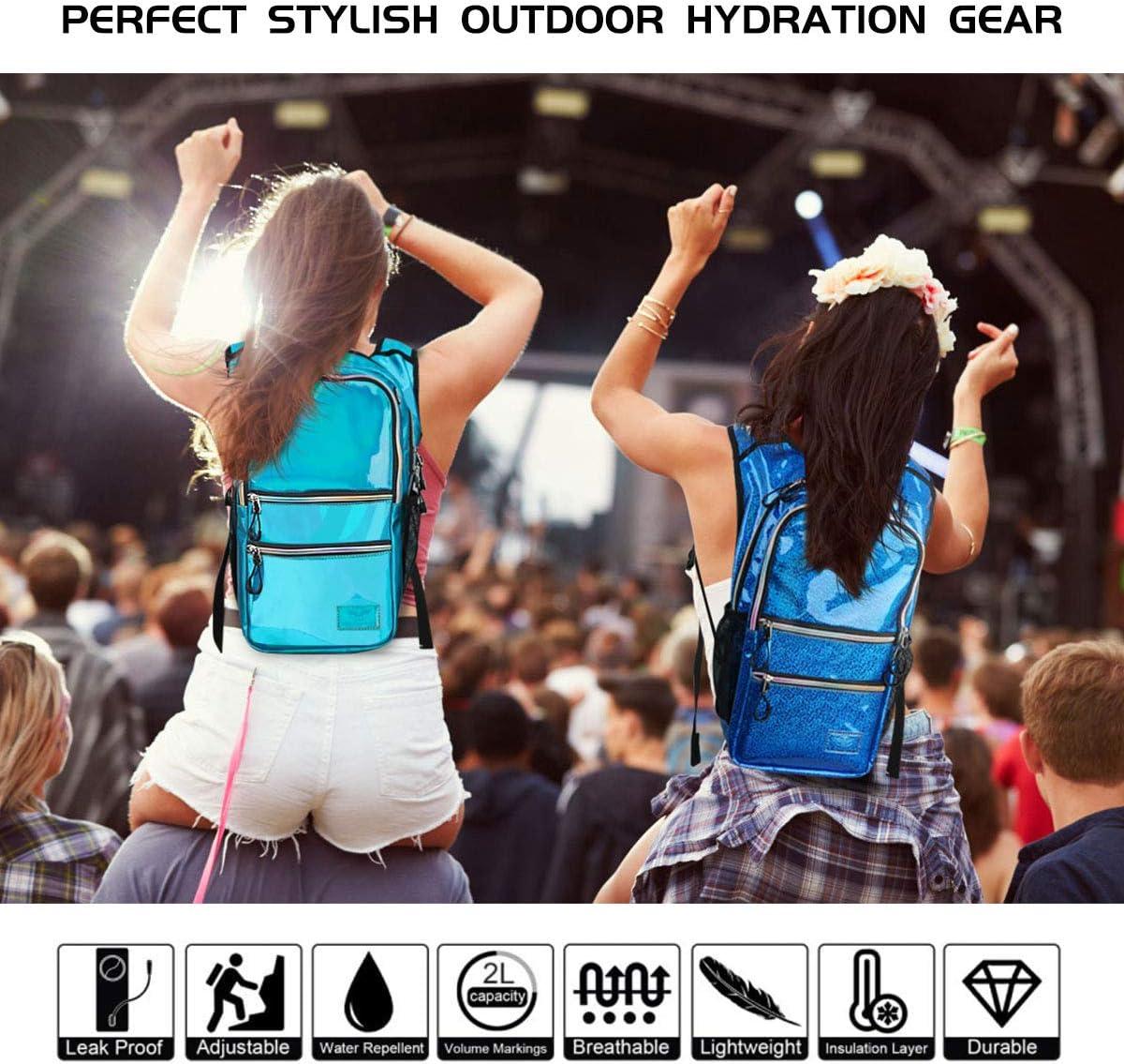 Mothybot Hydration Backpack 20L with 2L Hydration Bladder - Festival  Essential for Hiking, Running, Biking - Holographic Crocodile Textured  Design | Buy Now with Express International Delivery | GoSupps.com