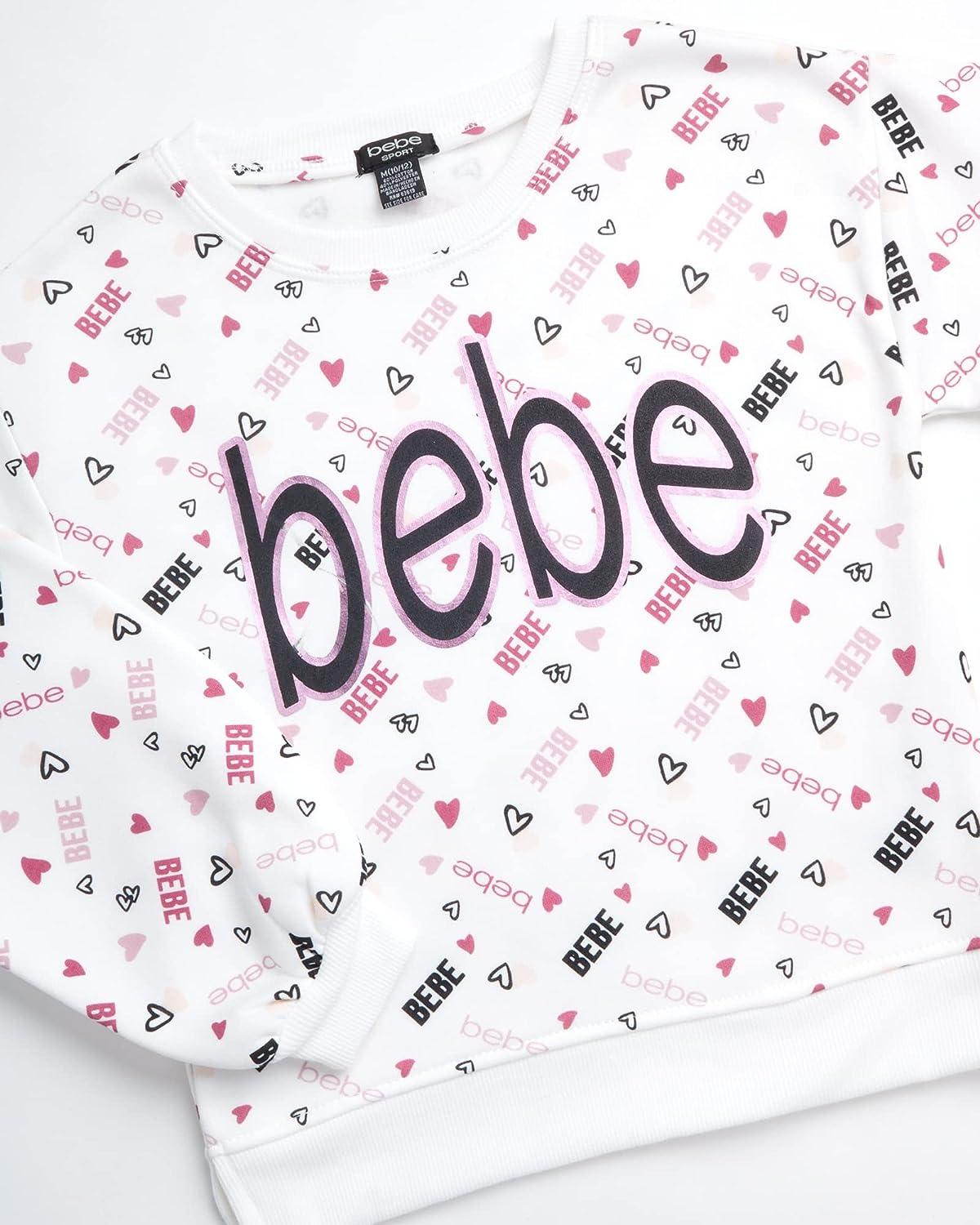 bebe Girls Workout Set 3 Piece Performance Fleece Sweatshirt