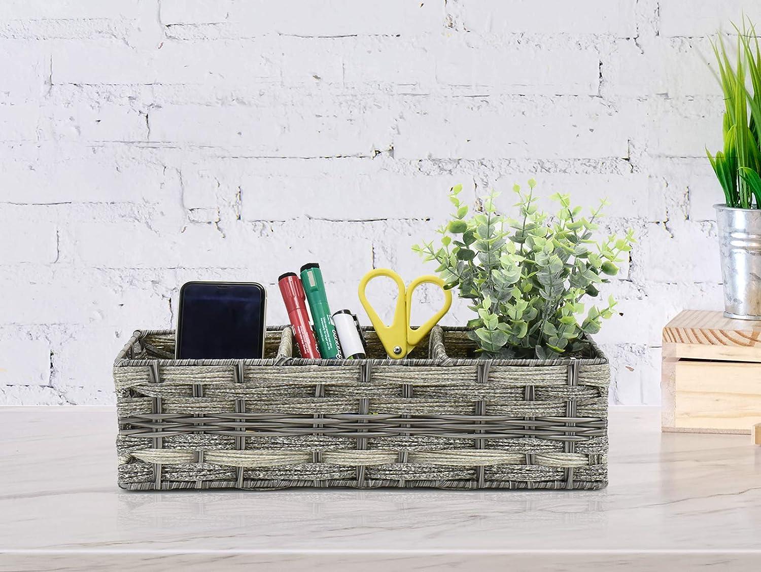Toilet Paper Storage Basket with 3 Section,Toilet Paper Holder with