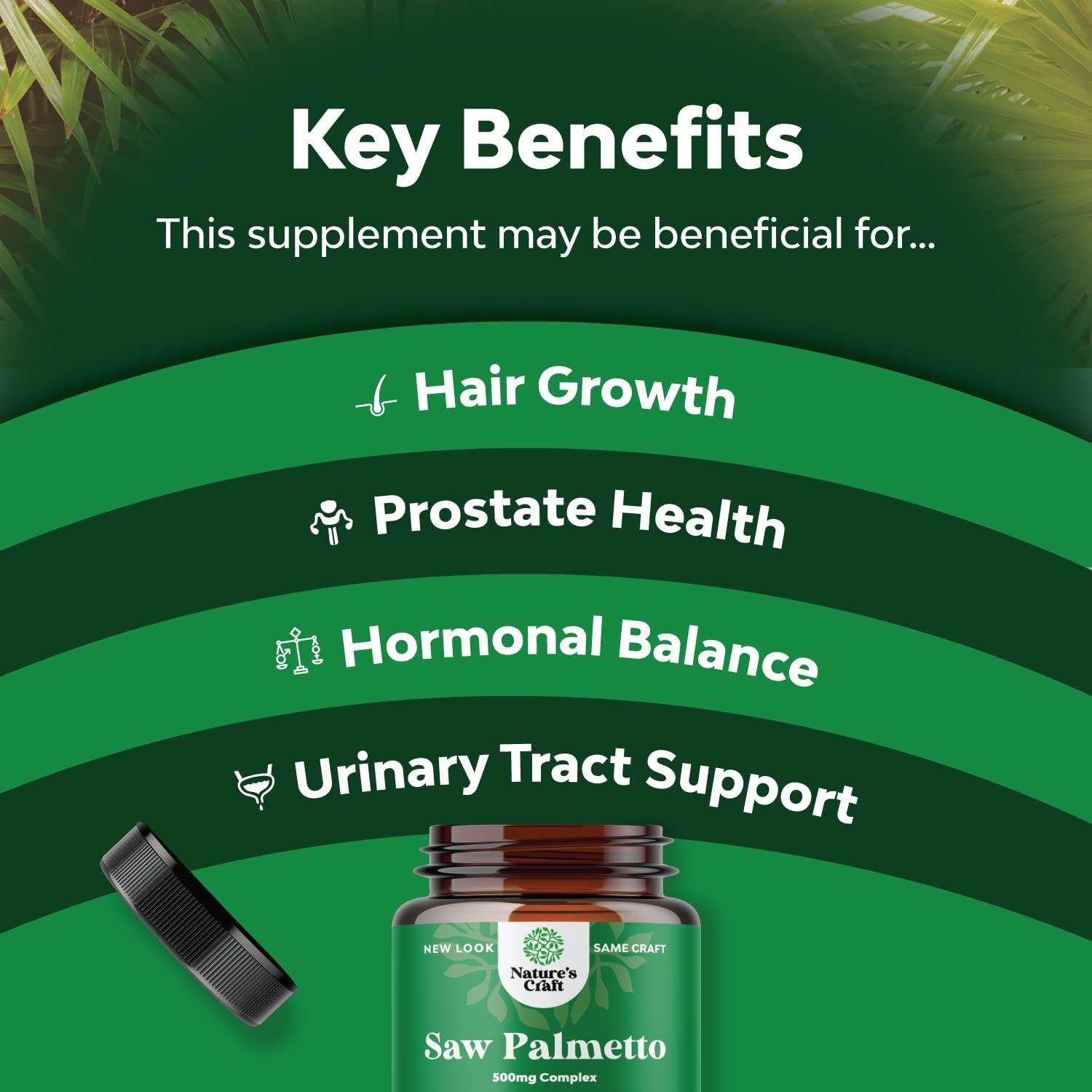 Saw Palmetto Extract Capsules Hair Growth Supplement for Men & Women