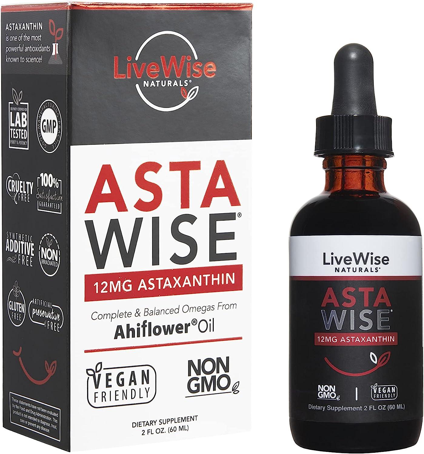Asta Wise 12mg Astaxanthin Premium Antioxidant Supports Eyes