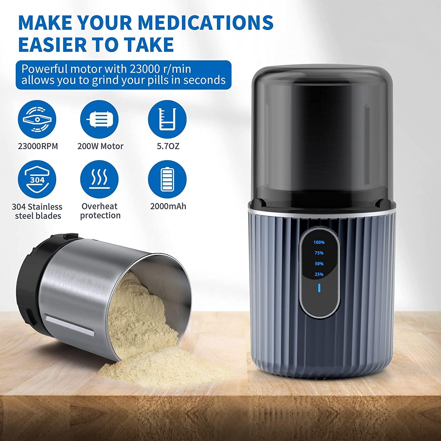 Cordless Electric Pill Crusher Grinder Pulverizer - Grind and Pulverize ...