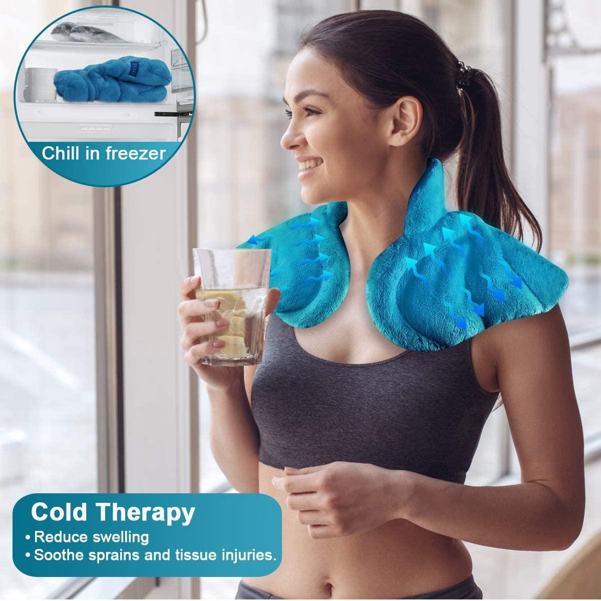 REVIX Heated Neck Wrap Microwave Heating Pad for Neck and Shoulders