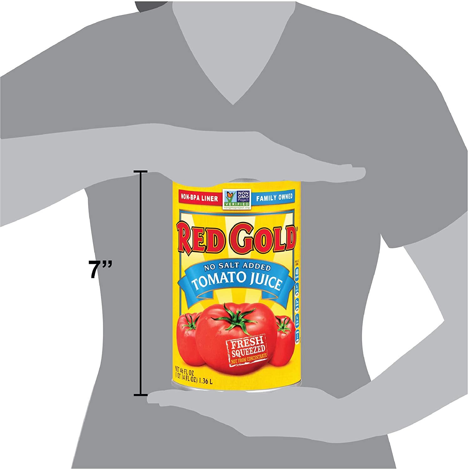 Red Gold Fresh Tomato Juice No Salt Added, Kosher, Gluten Free 46oz Can