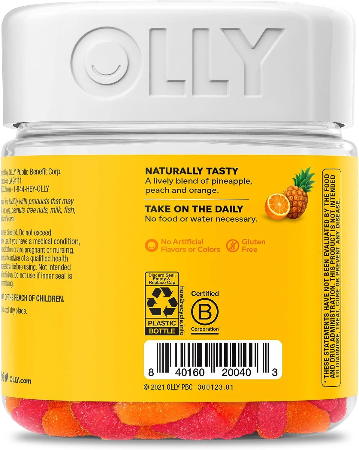 OLLY Hello Happy Gummy Worms, Mood Balance Support, Vitamin D, Saffron