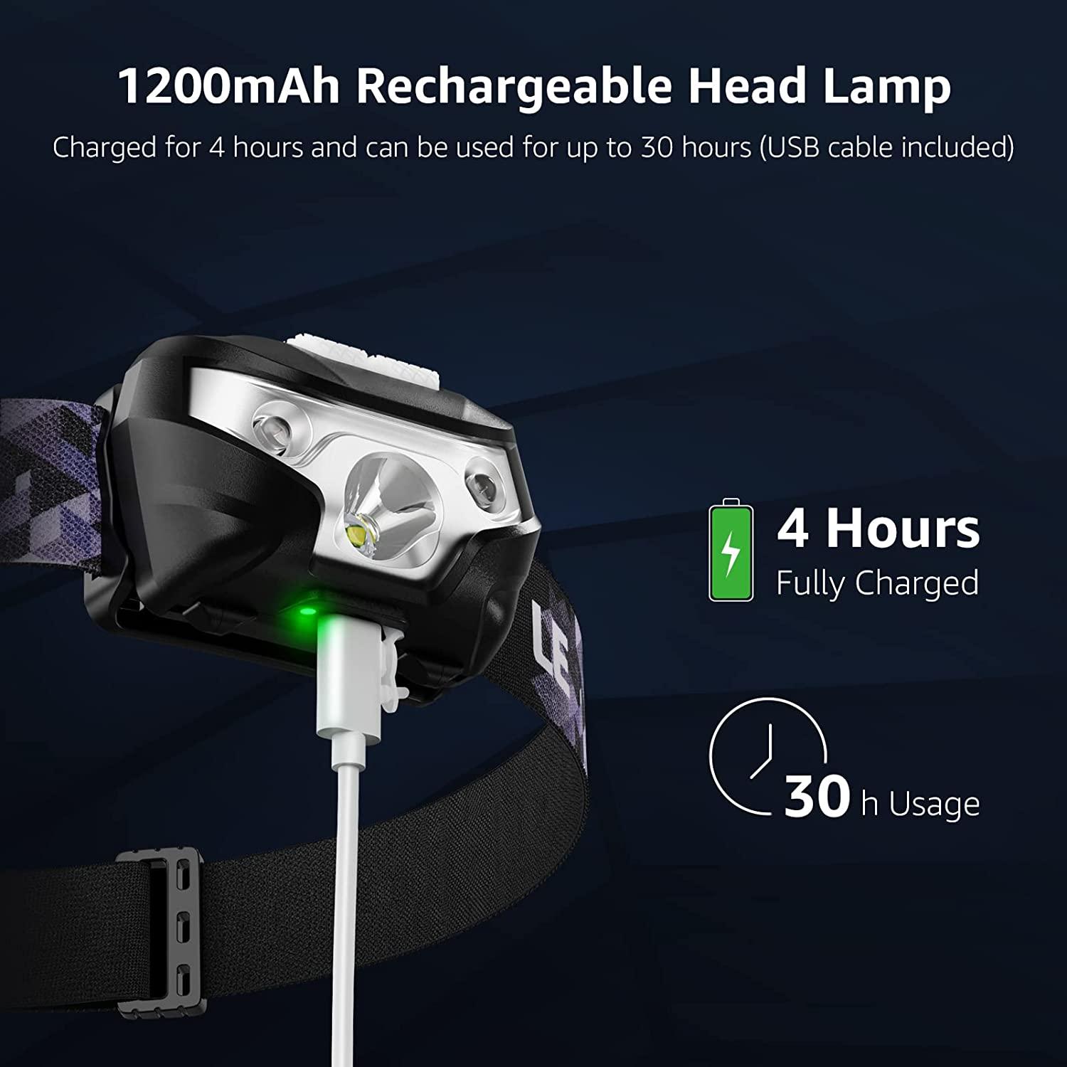 2pcs Portable Mini Flashlight LED Night Running Light USB Camping