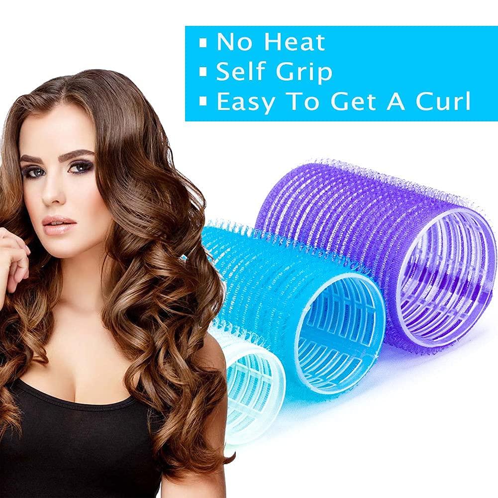 34 Hair Curlers Rollers Set, 4 Size No Heat Hair Roller for Short Medium  Long Hair, Include 10 Hair Clips for Women DIY Curly Hairdressing  (20/28/36/44mm)