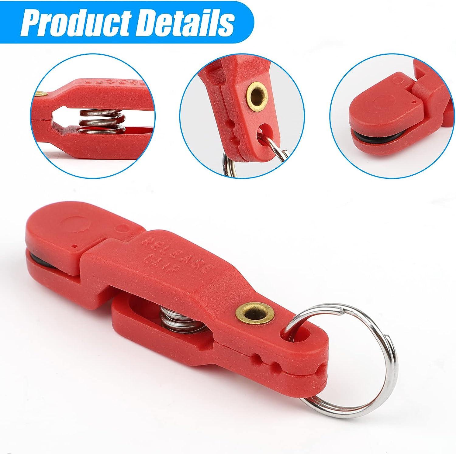 TSV 10 PCS Heavy Tension Snap Release Clips, Heavy Tension Snap Padded Release  Clips with Key Ring, Downriggers Outrigger Release Clips Line Clip for  Planer Board Offshore Trolling Fishing Kite, Red
