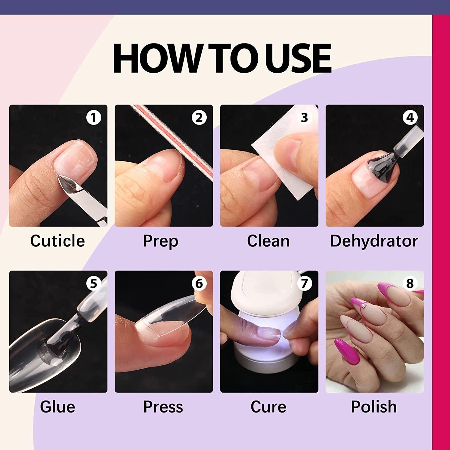 Nail Gel Glue x Nail Tips Kit ECBASKET Glue Gel and Nail Tips Kit