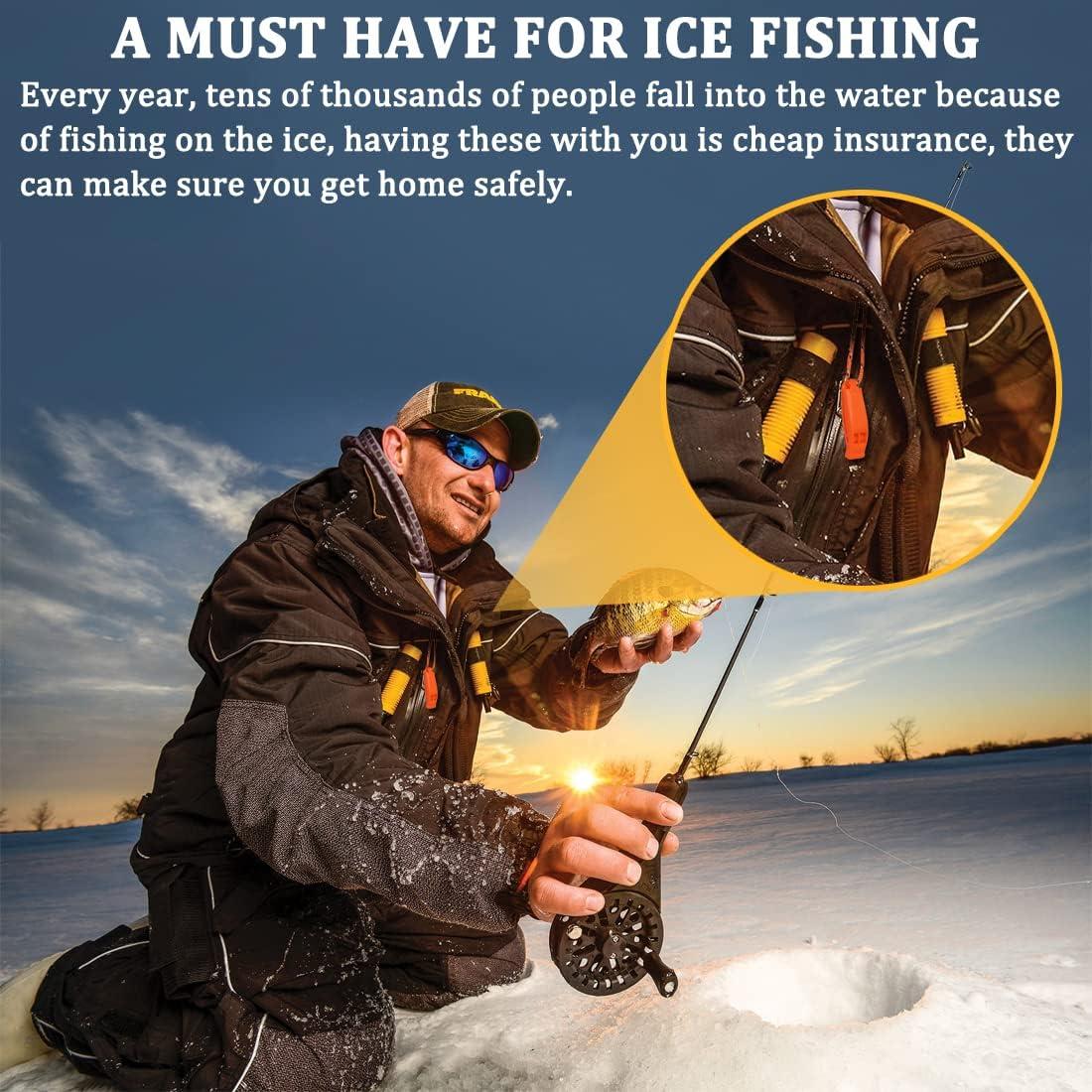 Huntury Retractable Ice Safety Pick for Ice Fishing, Ice Skating