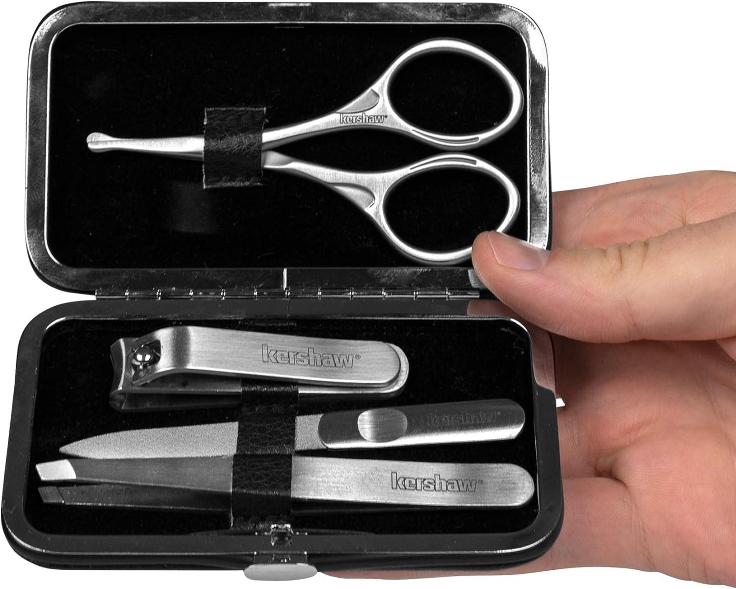 Kershaw Men's Stainless Steel Manicure Set 4-Piece with Case