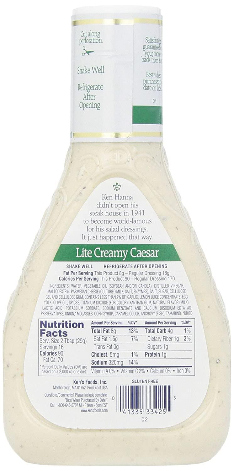Ken's Foods Lite Creamy Caesar Salad Dressing 16 oz Delicious and Low