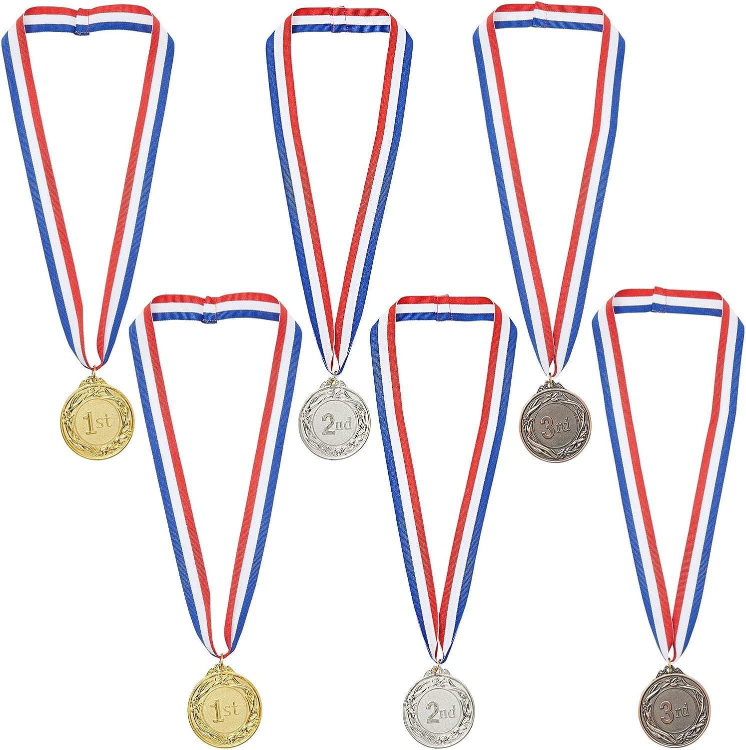 6 Pack 1st, 2nd, 3rd Place 2.6Inch Award Medals for Kids and Adults