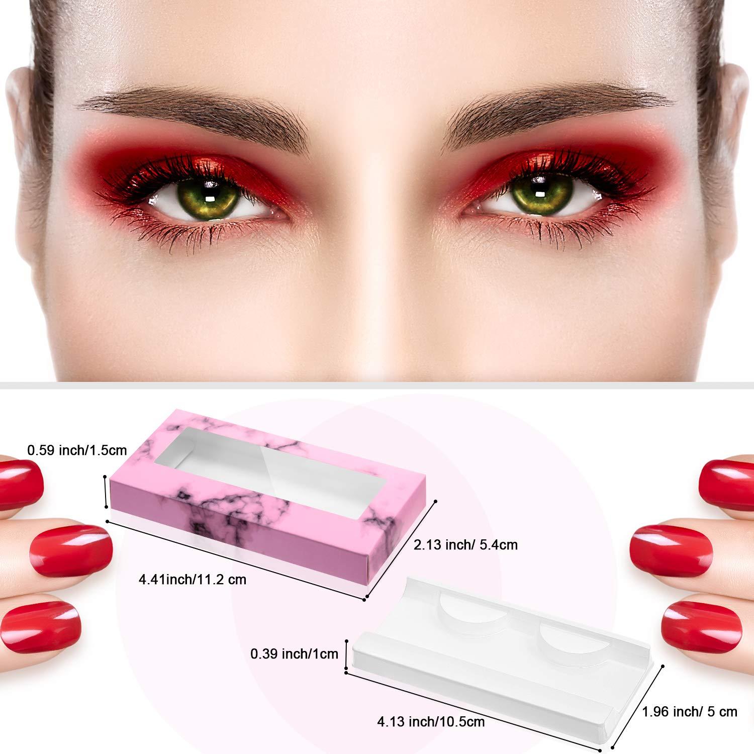 60 Pieces Empty Eyelashes Packaging Box and Tray, 30 Empty Lash Box