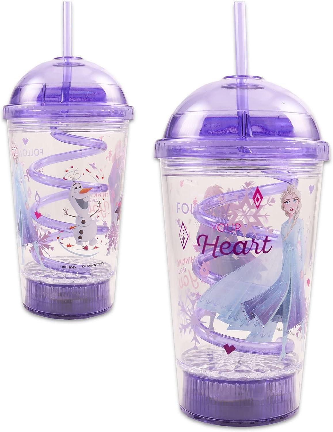 Disney Frozen Sippy Cups for Toddlers Set - Bundle with Frozen Reusable  Sippy Cup with Straw Plus Frozen Take Along Mini Activity Set