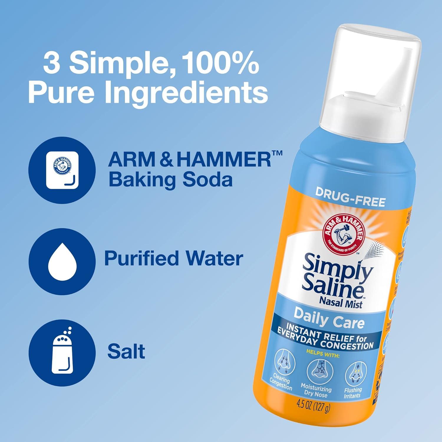 Arm & Hammer Simply Saline Daily Care Nasal Mist 4.4oz DrugFree