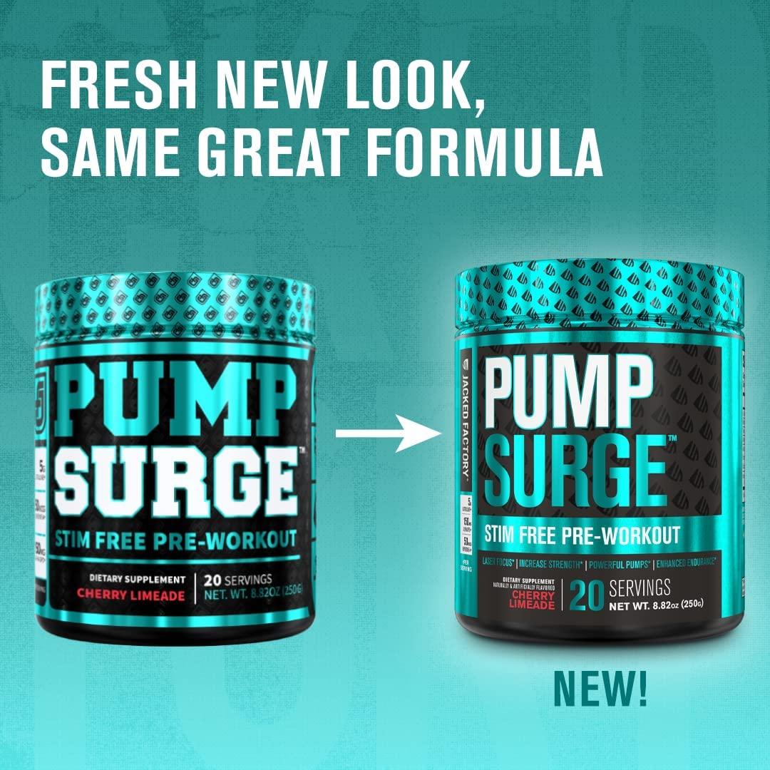 Jacked Factory PUMPSURGE Caffeine-Free Pump & Nootropic Pre ...