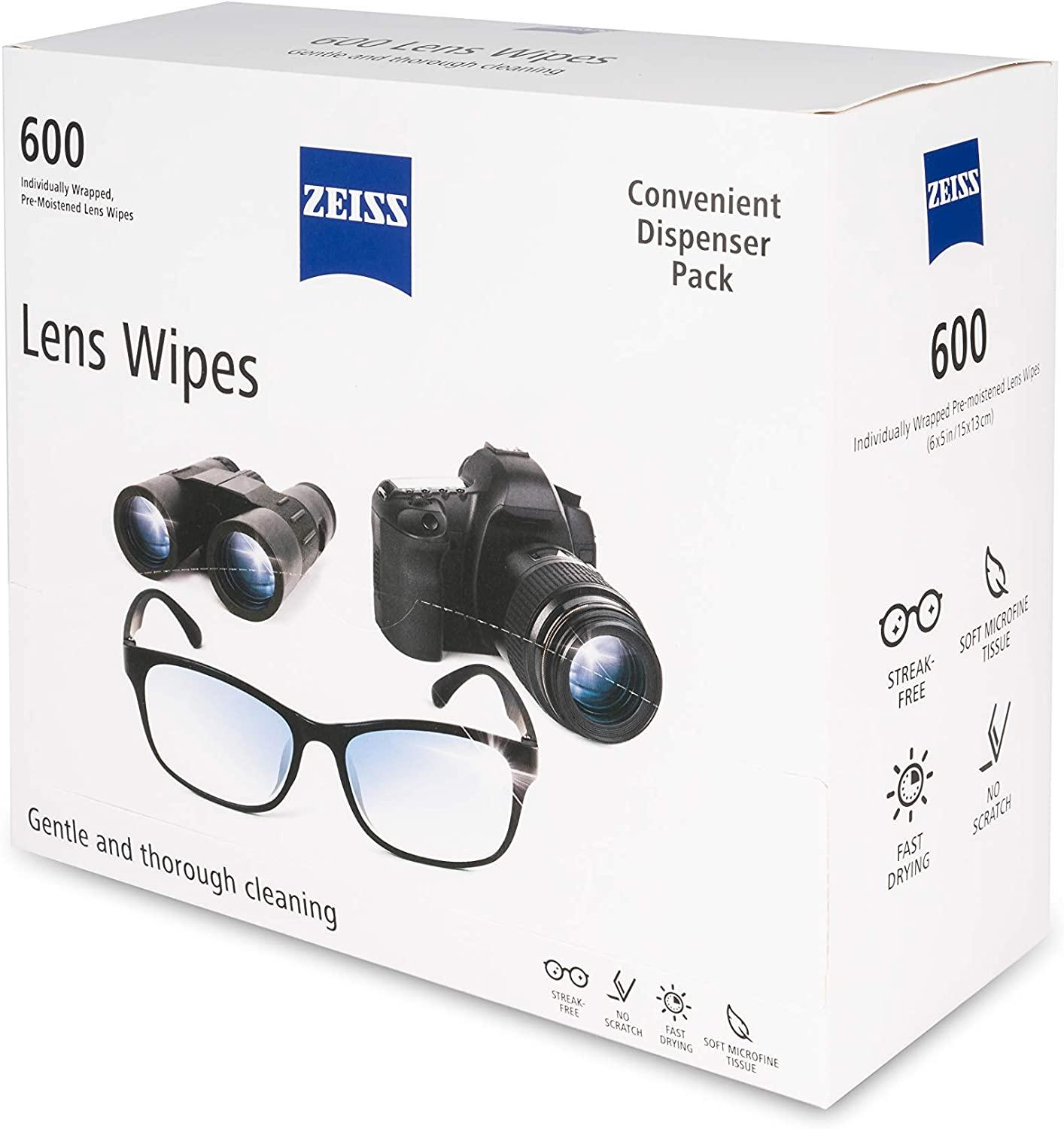 ZEISS Gentle and Thorough Cleaning Eyeglass Lens Cleaner Wipes, 100 Count
