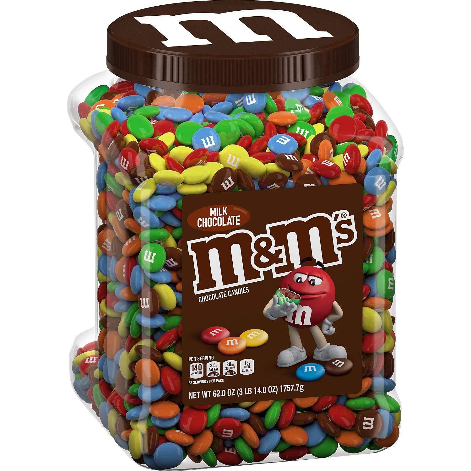 M&M's Milk Chocolate Candies 3Lb 14oz Jar Limited 3.875 Pound (Pack of 1)