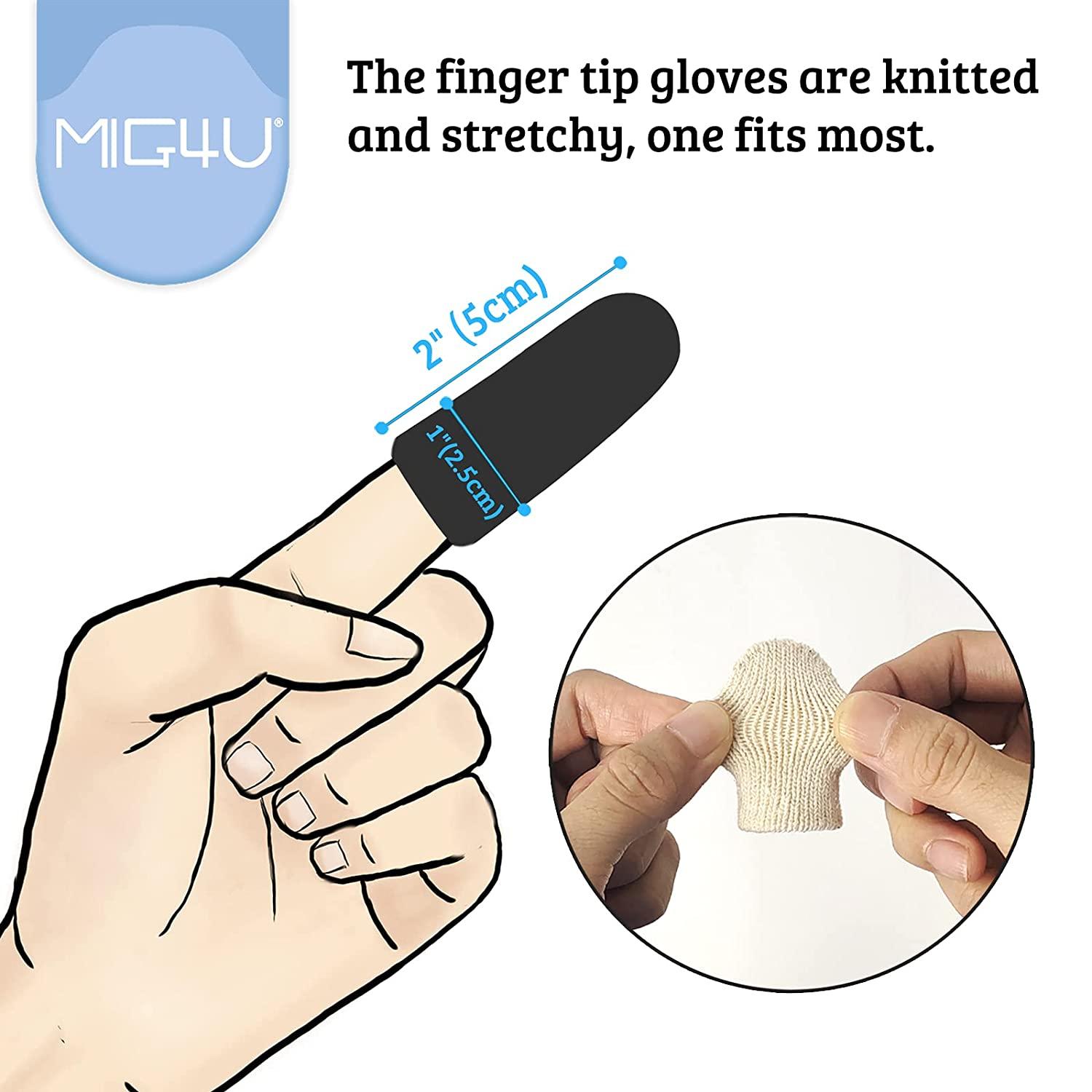 MIG4U 10 Pcs Cotton Finger Cots, Reusable Finger Protectors for Cuts