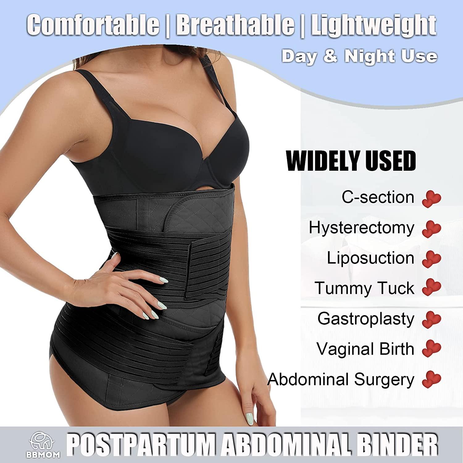 3 in 1 Postpartum Belly Wrap Abdominal Binder Belly Band Csection Recovery Belt & Sacroiliac