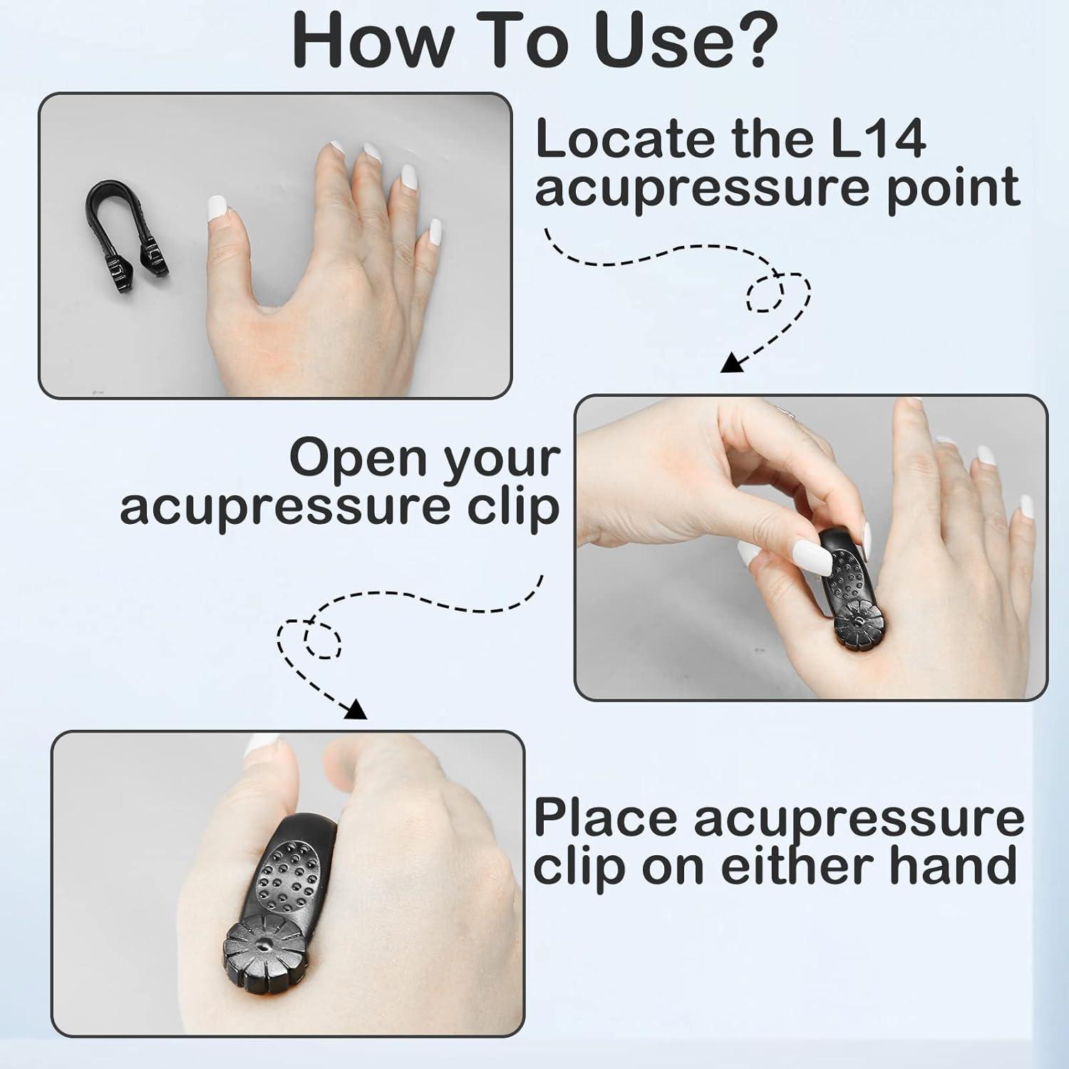 Migraine & Headache Relief Clip 2 Pack Acupressure Hand Clips for LI4