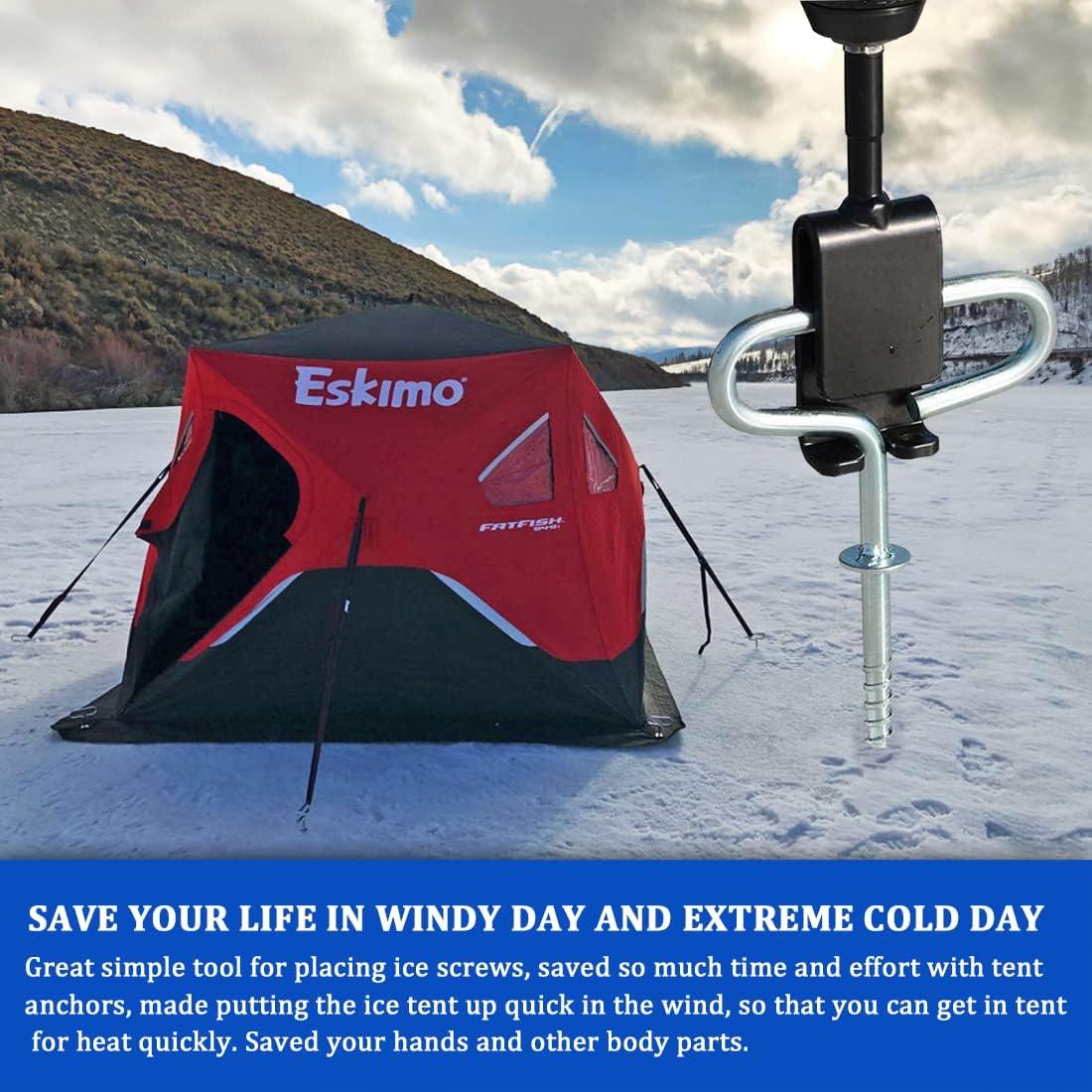 Huntury Universal Ice Anchor Power Drill Adapter for Ice Fishing, Make Set  Up Shelters Quick and Easy, Ice Shelter Accessories