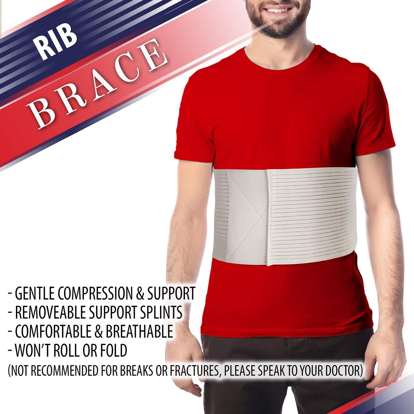Rib Brace Chest Binder Beige Rib Belt to Reduce Rib Cage Pain. Chest