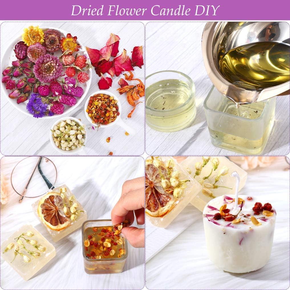 LAVEVE Dried Flowers 21 Bags 100% Natural Dried Flowers Herbs Kit for Soap  Making DIY Candle Bath Resin Jewelry Making - Include Lavender Don't Forget  Me Lily Rose Petals Jasmine and More