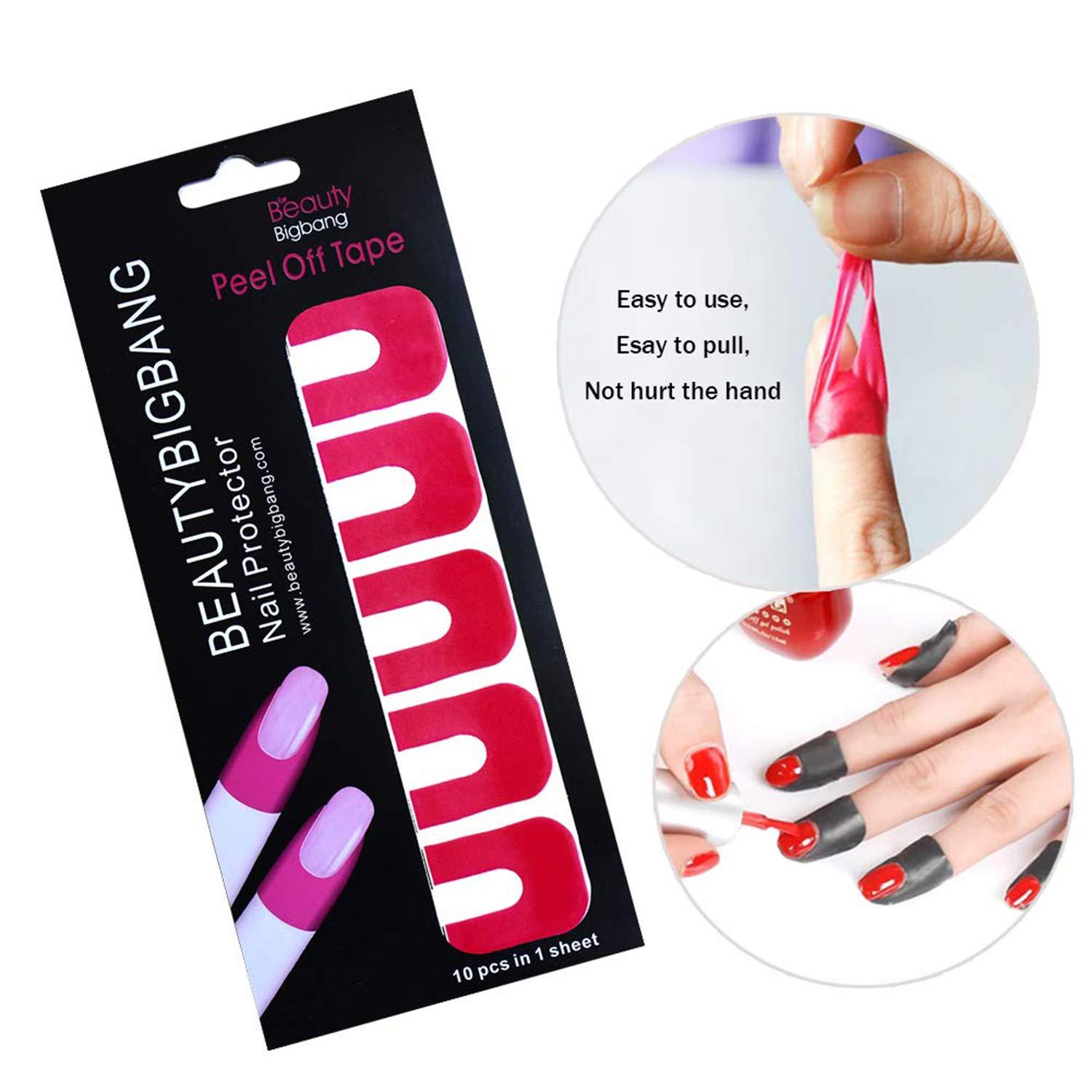 BEAUTYBIGBANG Plastic Nail Polish Protector 10 Sheets 100 Piece