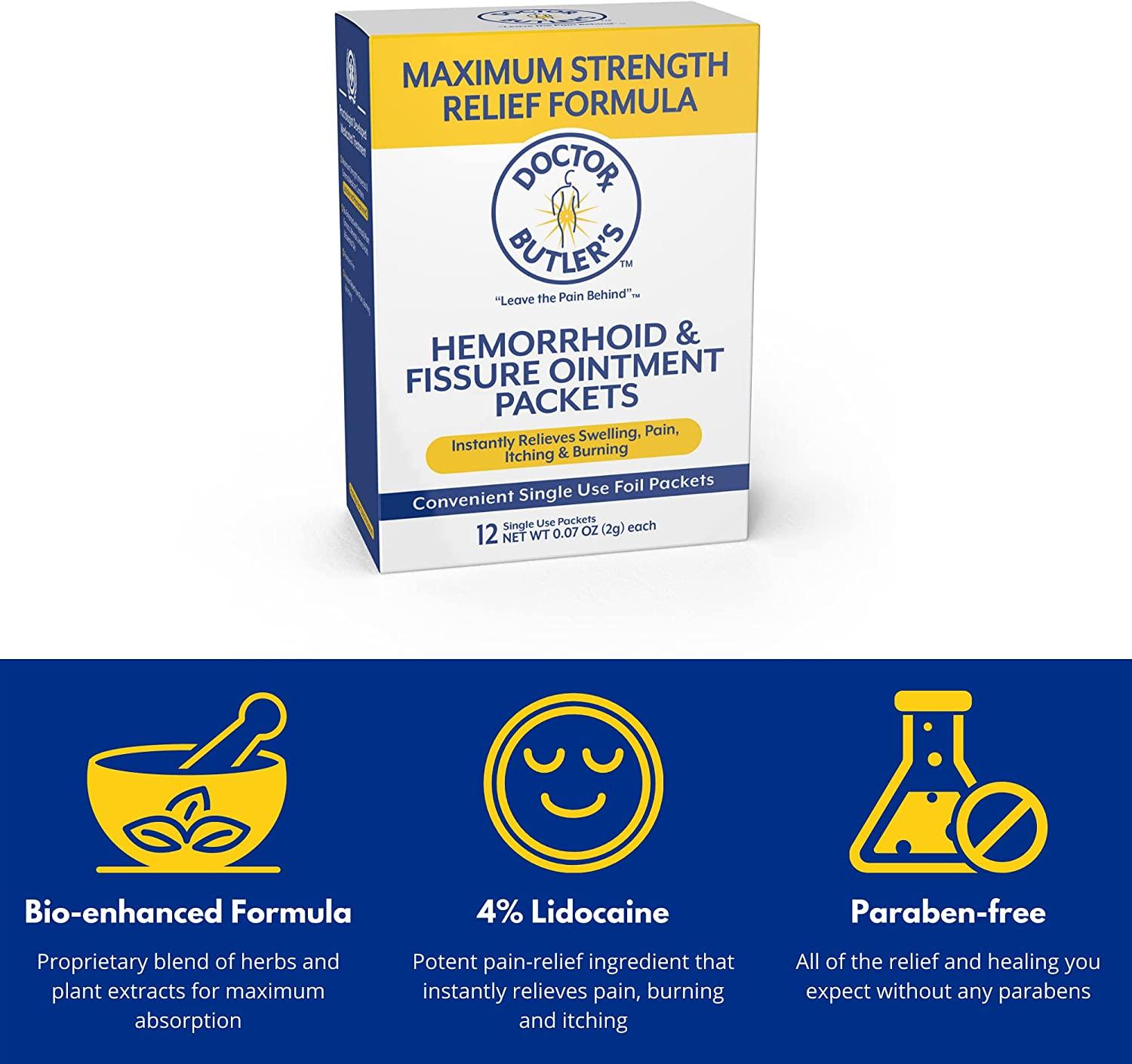 Doctor Butler's Maximum Strength Hemorrhoid & Fissure Ointment 12Pack