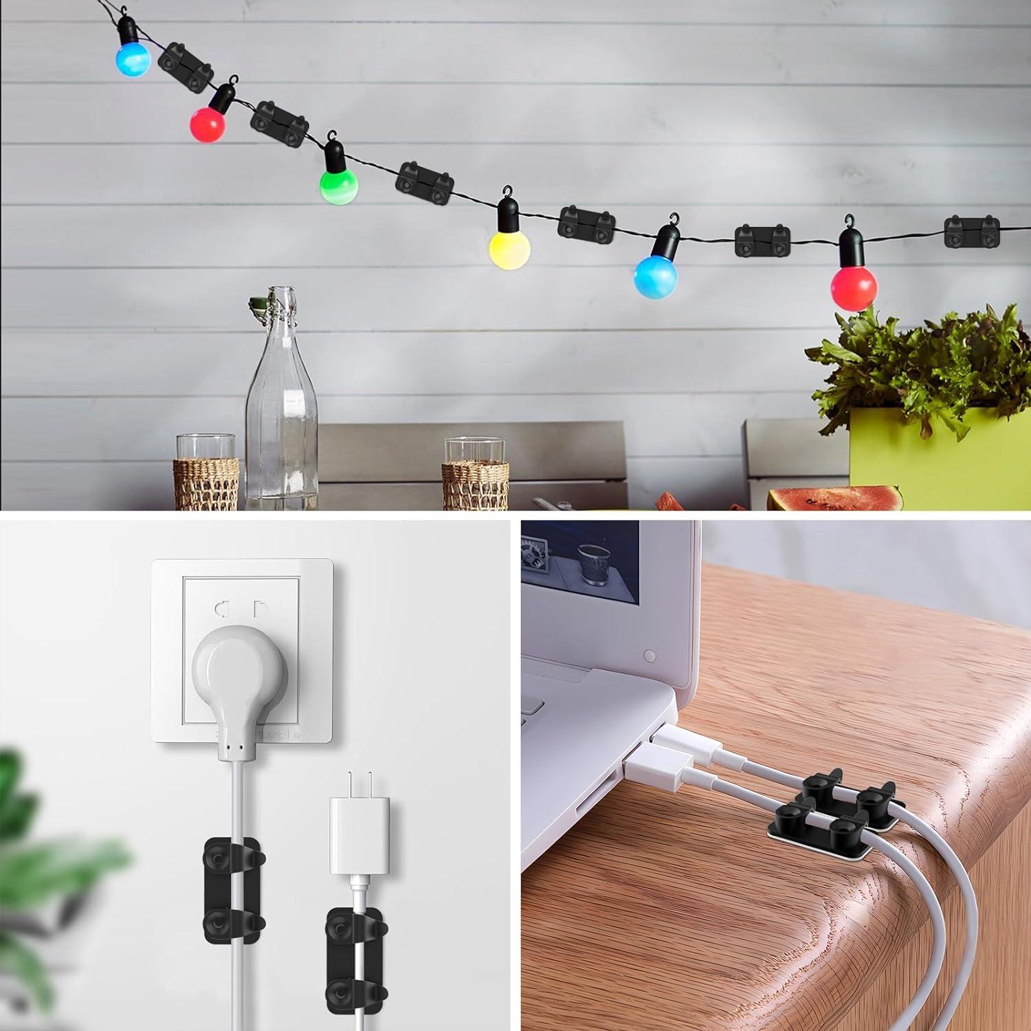 Mini Outdoor Cable Clips with Adhesive Tapes Light Clips