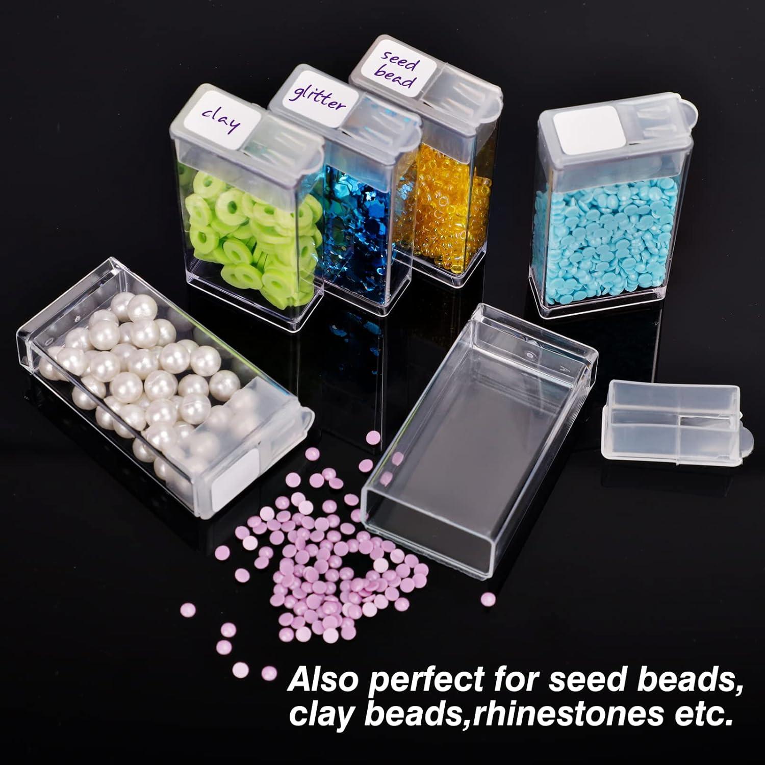 QUEFE 1 Pack 8 Grids Bead Organizers and Storage, Plastic 1 Pack, clear
