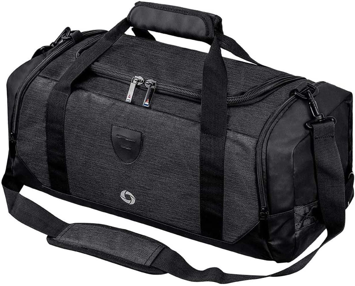  Gym Bag for Men and Women Sports Duffle bag Travel Backpack  Weekender Overnight Bag with Shoes Compartment Black - MIYCOO