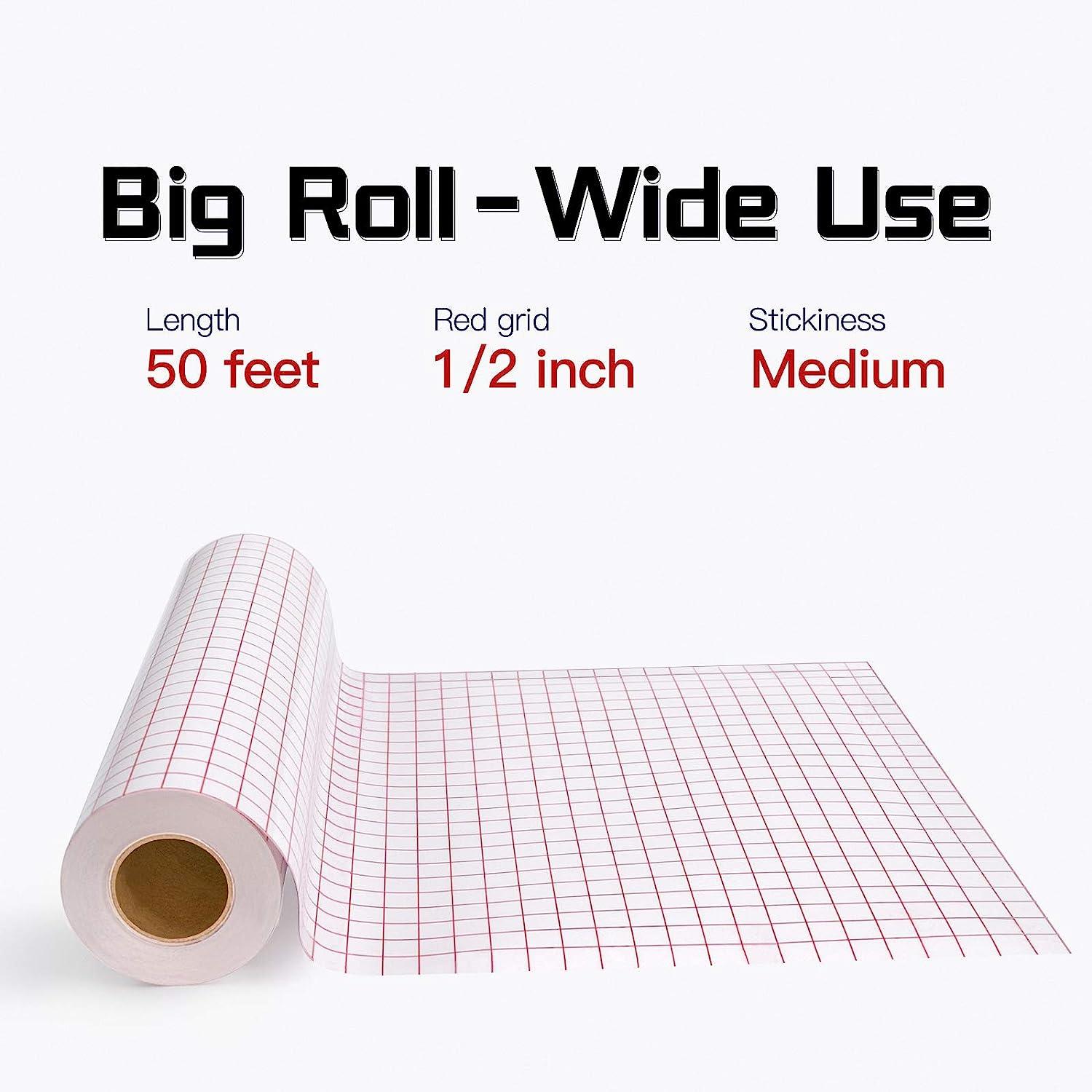 Transfer Tape for Vinyl - 12 X 10 Feet Roll w/Grid- Good Alignment for  Cameo Silhouette Cricut Self Adhesive Vinyl for Decals, Walls, Signs,  Windows