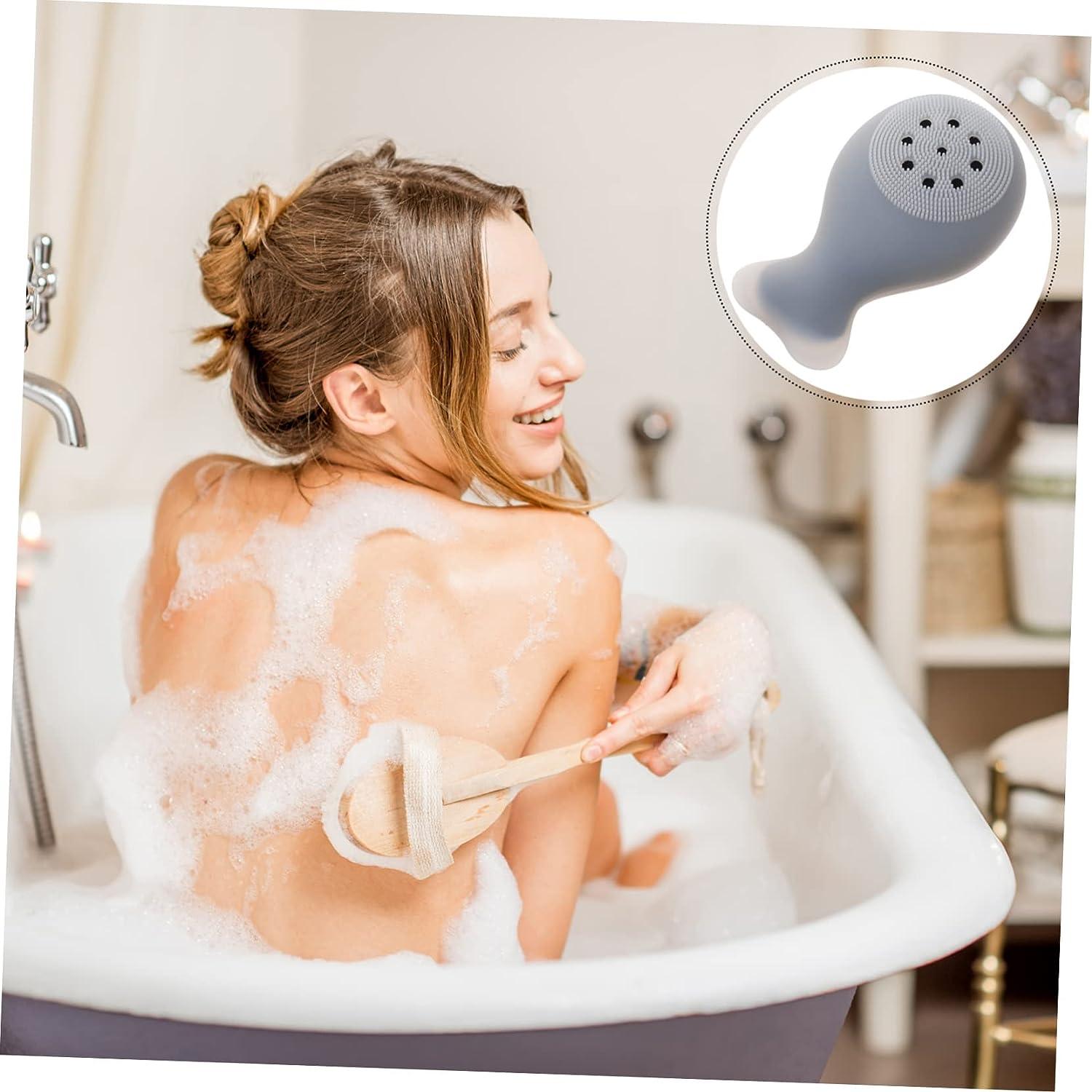Silicone Body Scrubber Shower Exfoliating Scrub Sponge Bubble Bath Brush  Massager Bath Brush Skin Clean Shower Brushes Bathroom