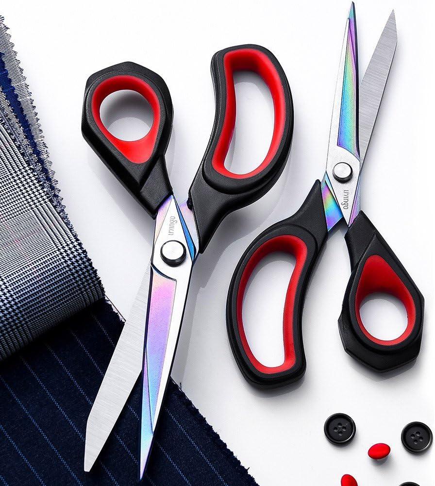 LIVINGO Industrial Scissors Heavy Duty: 9 Professional Multipurpose Shears  Sharp Stainless Steel - Forged Titanium Coated Scissors for Fabric Sewing