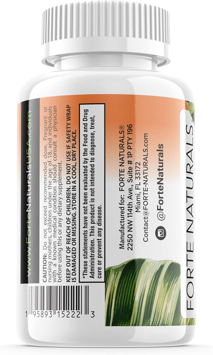  FORTE NATURALS 100 Zinc Supplements Specially Formulated for  Sensitive Stomachs, Vitamins for Adults Daily Supplement Vegan 50mg, Non  GMO, Easy to Swallow Zink Vitaminas : Health & Household