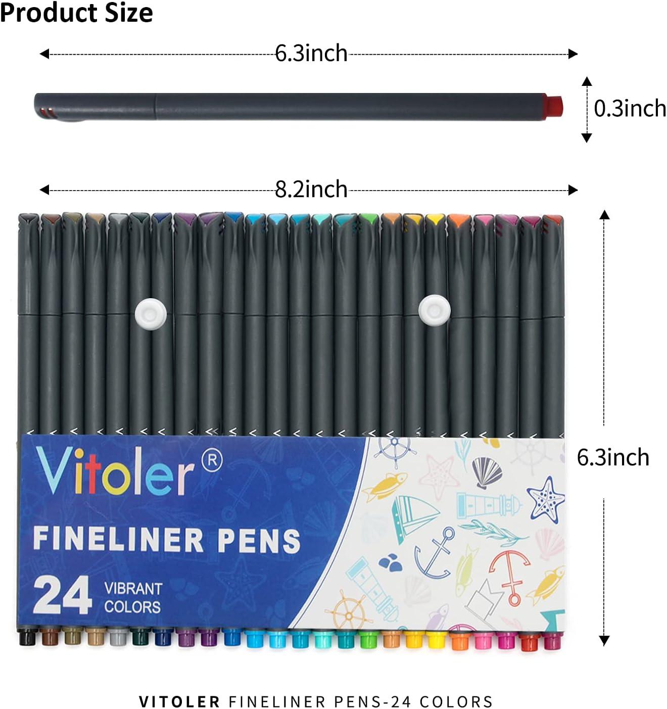24 Color No Bleed Through Pens Markers Set 0.4 mm Fine Line Colored Sketch  Writing Drawing Pen for Bullet Journal Planner Note Taking and Coloring