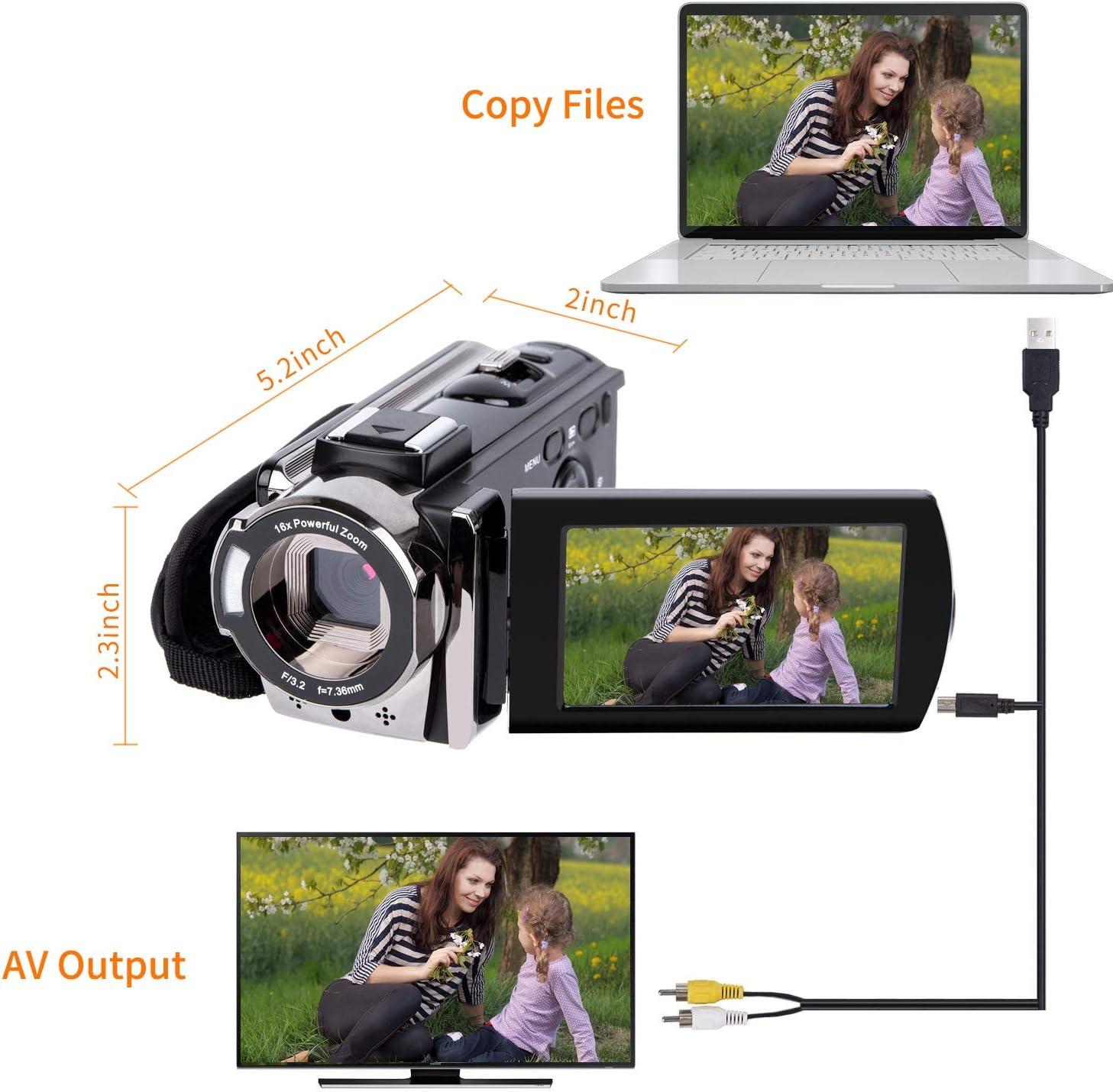 kicteck Video Camera Camcorder Digital Camera Recorder Full HD 1080P