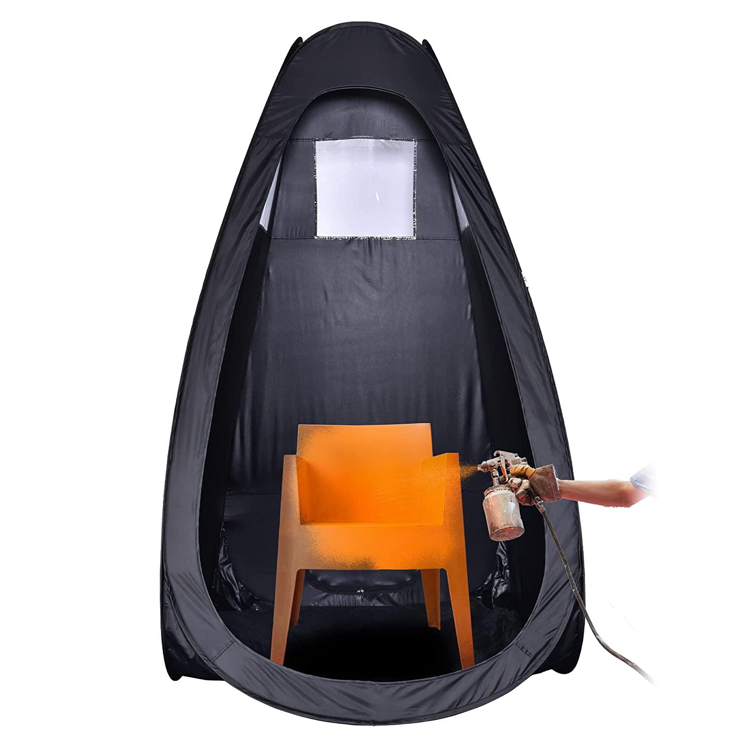 AW Black Spray Tanning Tent Pop Up Portable Spraying Booth Sunless  Waterproof Tanning Tents Clear Window with Carry Bag for Makeup Painting