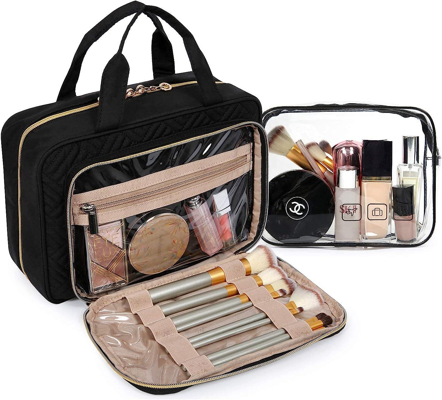 BAGSMART Hanging Toiletry Travel Organizer with TSA Approved Clear Cosmetic  Bag - Medium Black | Buy Now with Express International Delivery |  GoSupps.com