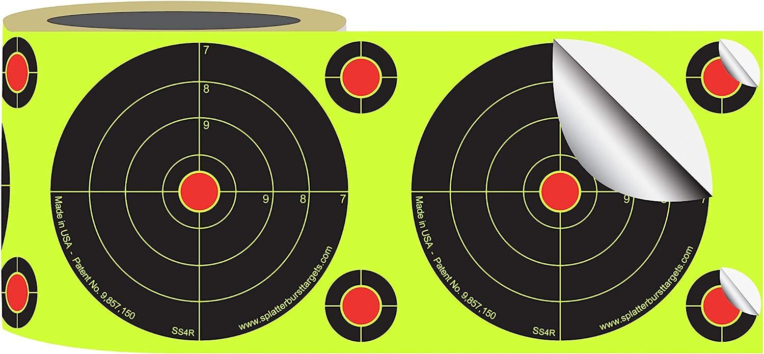 Splatterburst Targets - Roll of (200) 4 Inch Stick &amp; Splatter Self Adhesive Shooting Target ...